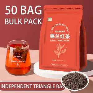 Ceylon Black Tea, High Quality Black Tea, Individual Triangle Tea Bags, 50 Bags/125g, Suitable For Morning Tea Or Afternoon Tea Beverage Sweet