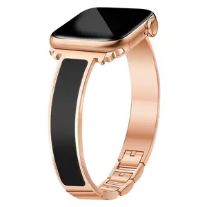 Slim Watch Bands for Apple Watch Band Women 38mm 40mm 41mm 42mm 44mm 45mm 46mm Series 11 10 SE 3/2/1 Jewelry Dressy Bracelet Thin Metal Strap Designer Luxury Bangle for iWatch 9 8 7 6 5 4