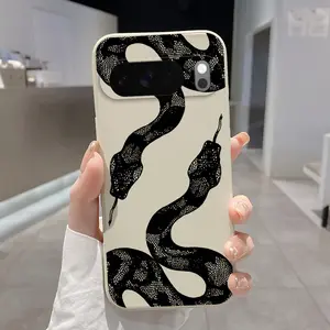 Rounded Edge TPU Phone Case for Google Pixel 10Pro XL 9A 8 7 Snake Chili Danger Pattern Drop Protection Shockproof Soft Liquid Silicone Smartphone Cover