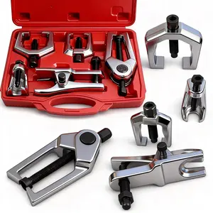 5pcs Professional Front End Service Tool Kit, Pitman Arm Puller, Ball Joint Separator Tie Rod Remover Tool