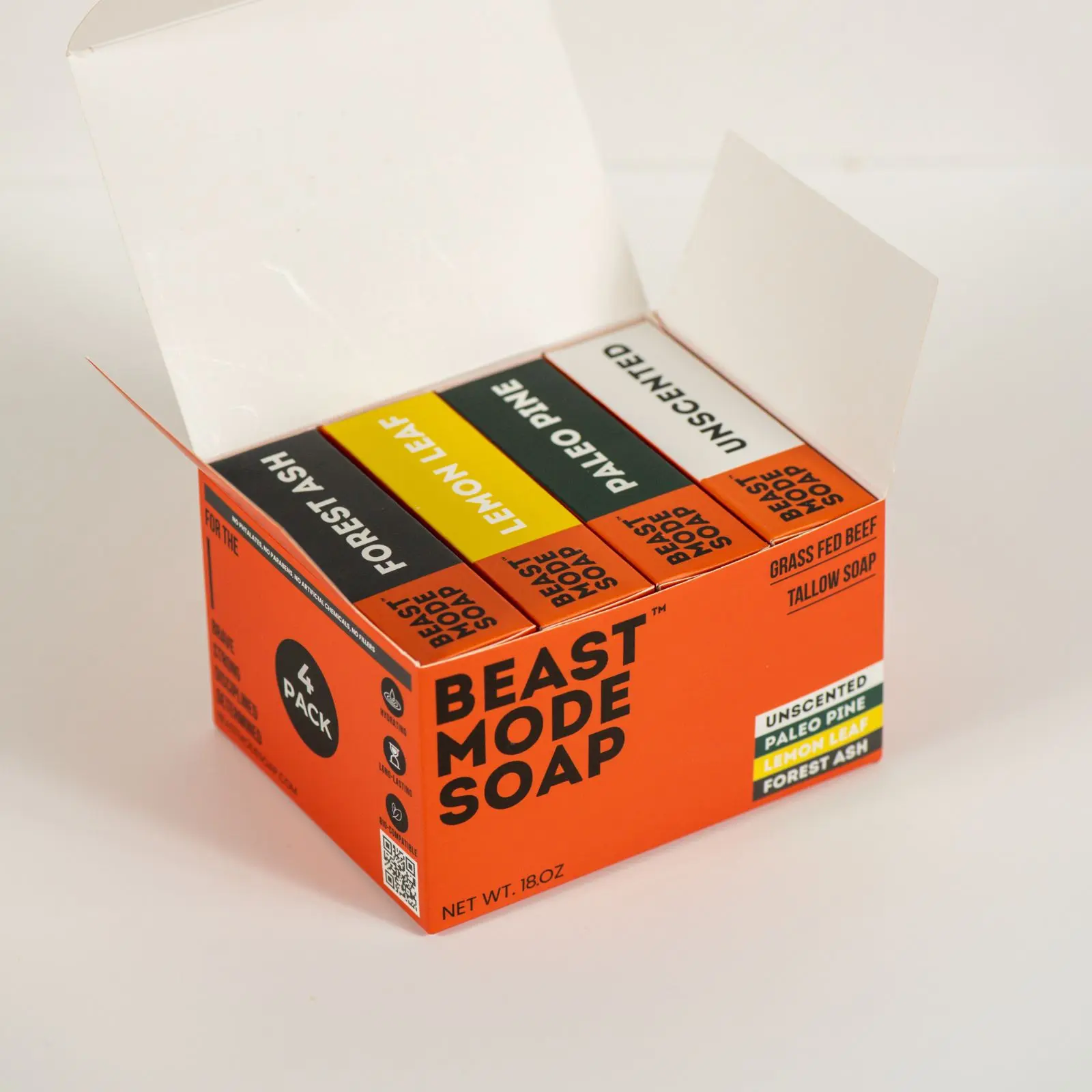 Beast Mode Soap – 4-Bar Variety Pack – Grass-Fed Tallow, Handcrafted, Non-Toxic – 4 Masculine Scents Body Care Cleanser Body Care Products