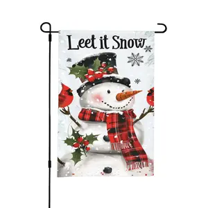 Christmas Themed Garden Flag, Double Sided Snowman Pattern Garden Flag, Outdoor Decoration for Home Garden Yard Lawn