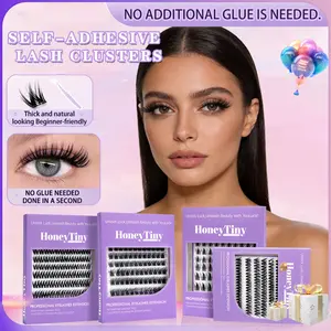 Adhesive-Free Easy-Remove False Eyelashes - 4 Styles, 10mm/12mm/14mm/16mm Lightweight, 24+ Sets with Lash Care Kit, Nature D-Curl, No-Makeup Look, Effortless Application & Removal, Flawless Beauty & Personal Care Makeup