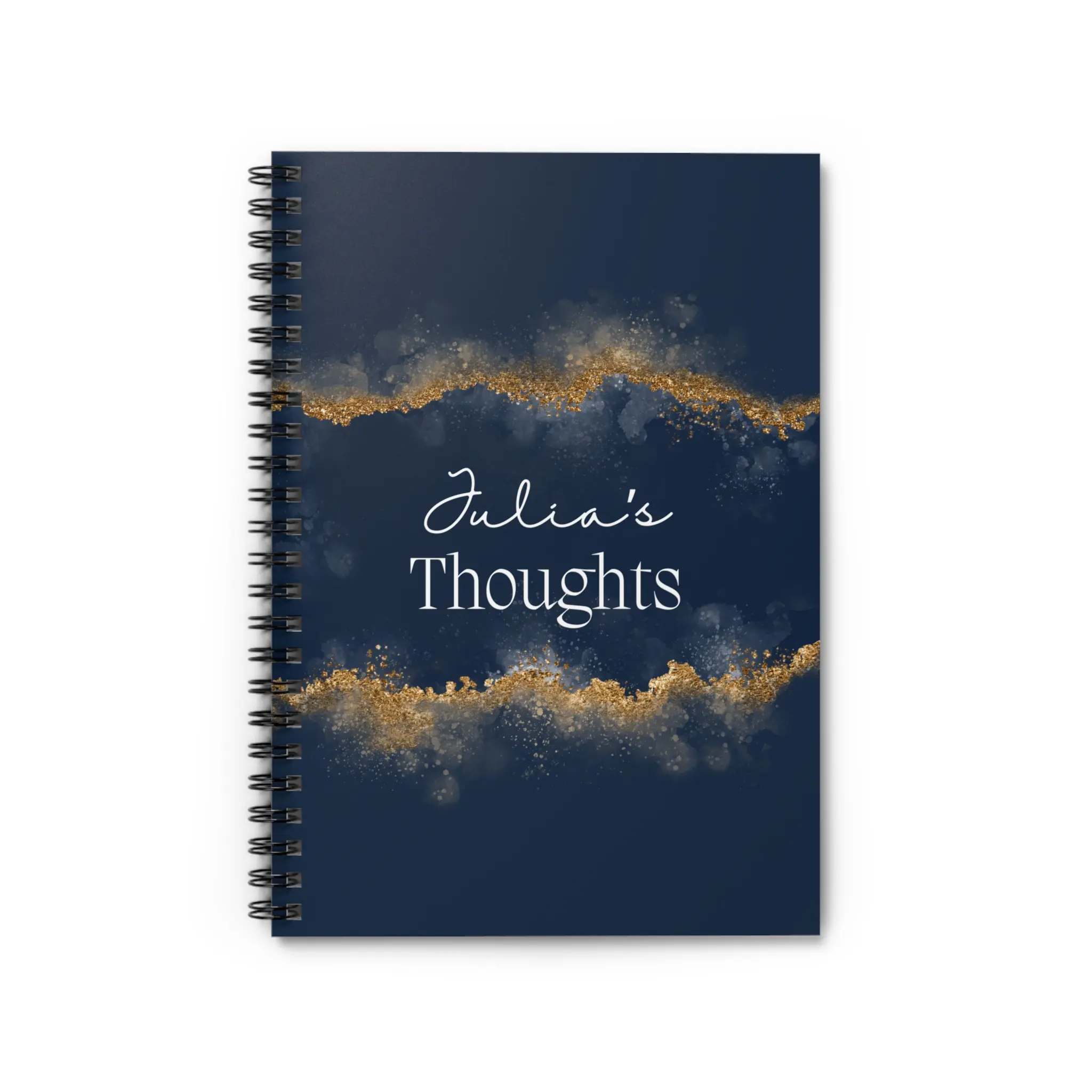 Personalized Gold Accented Spiral Notebook