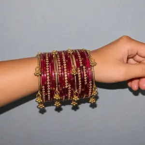 Kashmiri Glass Bangles, Fashionable Bracelet, Jewelry Accessory - Size 2.4, Matching Bracelets