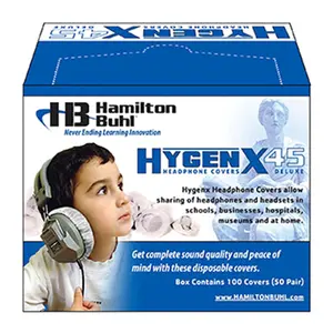 212 MAIN Vcom HECHYGENX45 Audio Headphone On-Ear Covers - 3.75in Size, 50-Pair Disposable Pack, Headset Protection for Sports & Outdoor Cycling, Boosts Cleanliness