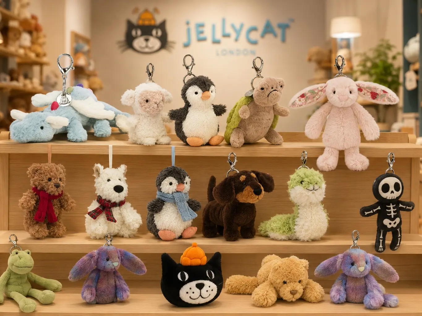Animal Jellycat Keychain Plush — Official Jellycat Collection | Ready to Ship from USA + Gift Bag Included