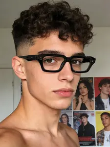 Men's Square Frame Glasses, Classic Design, Ultra-Lightweight Comfort, Casual Versatile for Daily Office Commute