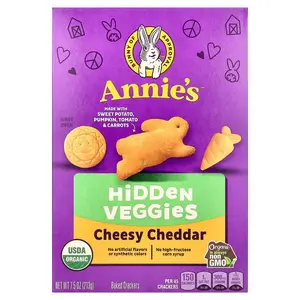 Annie's Homegrown Cheesy Cheddar Baked Crackers, Hidden Veggies , 7.5 oz (213 g)