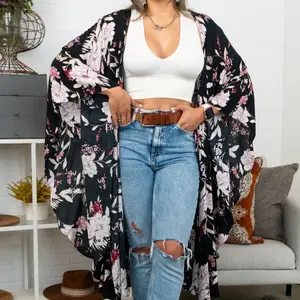 Floral Butterfly Sleeve Kimono