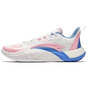 Anta Bubble Pop 2 Low-Top Basketball Shoes for Men with Shock Absorption and Durability in White, Pink, and Blue Trending Shoes, House White Official Shoes to Get / Maison Mihara Verifiable, with credentials and supporting global authentication