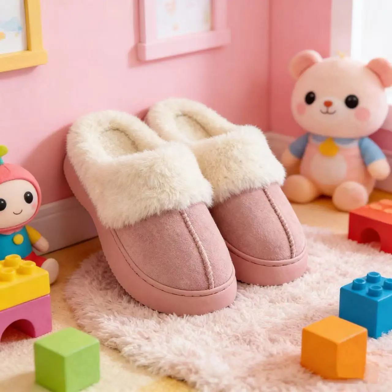 Kids' Winter Boot Shoes Fleece-Lined Warm Woolen Booties with Thick Sole Enhanced Insulation Breathable Design Excellent Traction for Boys and Girls