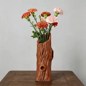 3D Printed Tree Trunk Vase-Pen Holder, Decorative Rustic Woodland Home Decor, Cute Desk Organizer, Unique Multi-Use Home & Office Gift