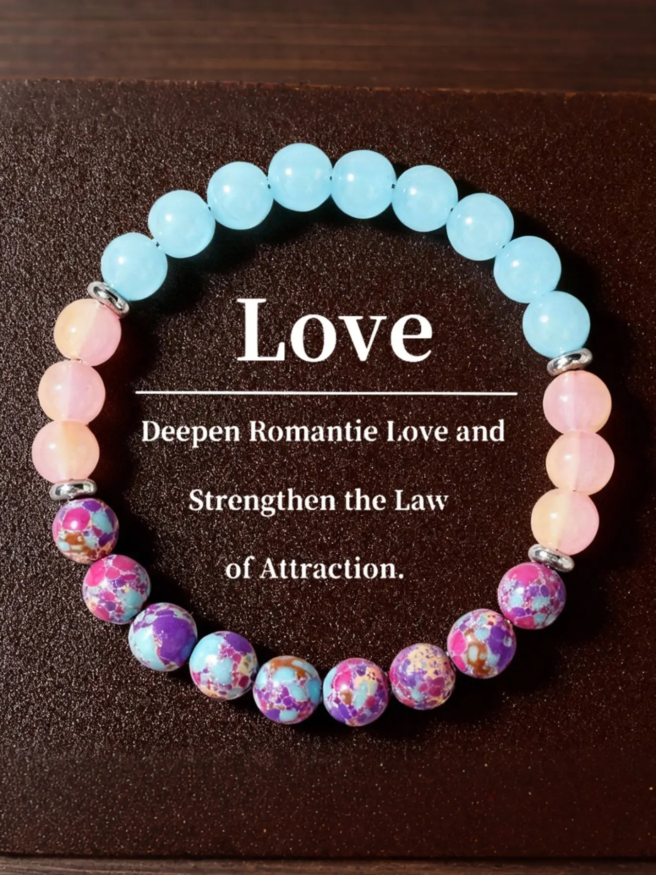 Natural Blue Agate Crystal Bracelet, Deepen Romantic Love, Enhance Attraction, Fashionable Versatile Design, Perfect Gift, Beaded Bracelet