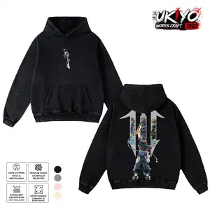 KINGDOM HEARTS SORA 2 sided Washed Hoodie Unisex graphic tee 90s Fabric Fit Clothes Top Cotton, Menswear Top Black Casual Crewneck Shortsleeve Clothes Soft