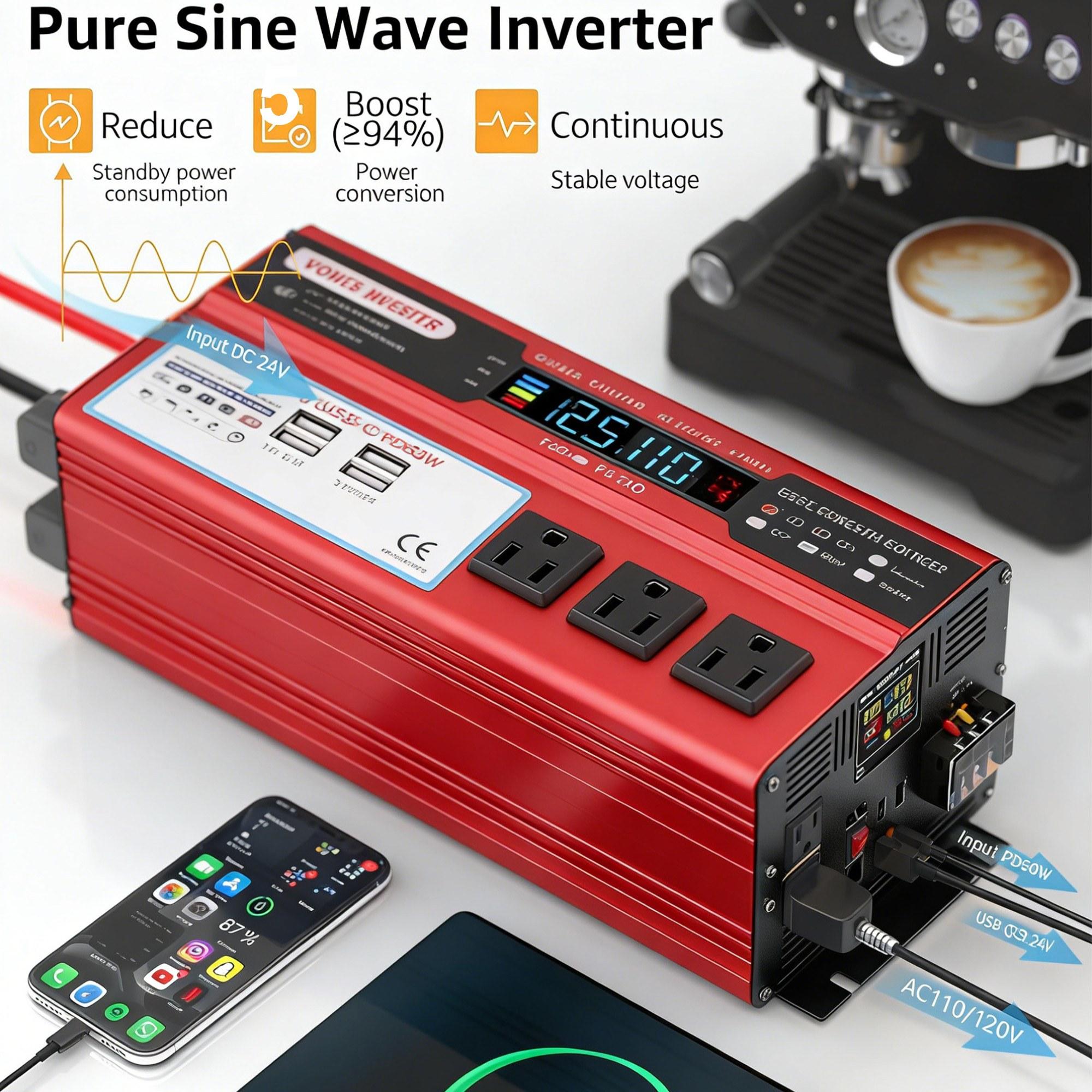 Ultra-Safe Car Power Inverter | Fast Charging for Camping, Road Trips & Emergencies cars accessories car essentials