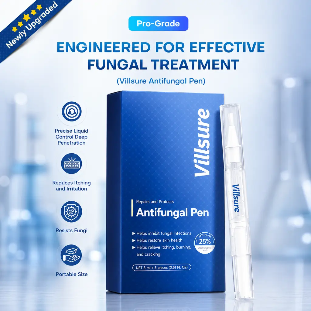 Villsure Antifungal Pen, 5-Count Box, Extra Strength 25% Undecylenic Acid Solution for Toenail or Fingernail Repair (OTC Antifungal Treatment for Damaged Nails)