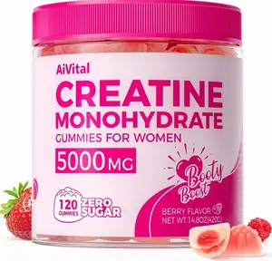 AiVital™ Creatine Gummies for Women, 5000mg Creatine Monohydrate Gummies+2000mg Collagen+1000mg BCAA, Women-Specific Formula, Sugar Free, 30 Servings, 120 Counts(Berry)