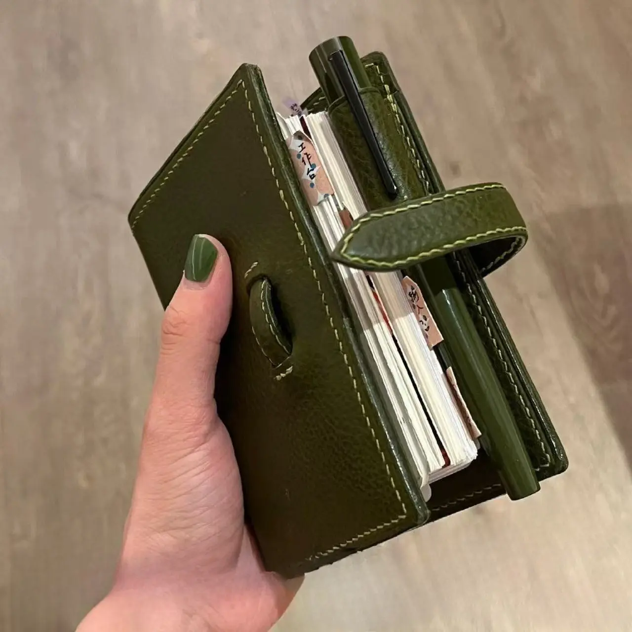 Olive Green M5 Model Pocket-Size Productivity Planner - Thickened Pages Refillable Creative Agenda Notebook for Schedule Planning, Home Supplies, Home Decor Accessory
