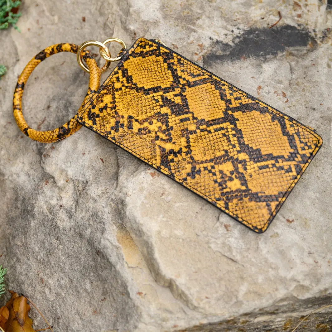 Clear Break Snakeskin Clutch