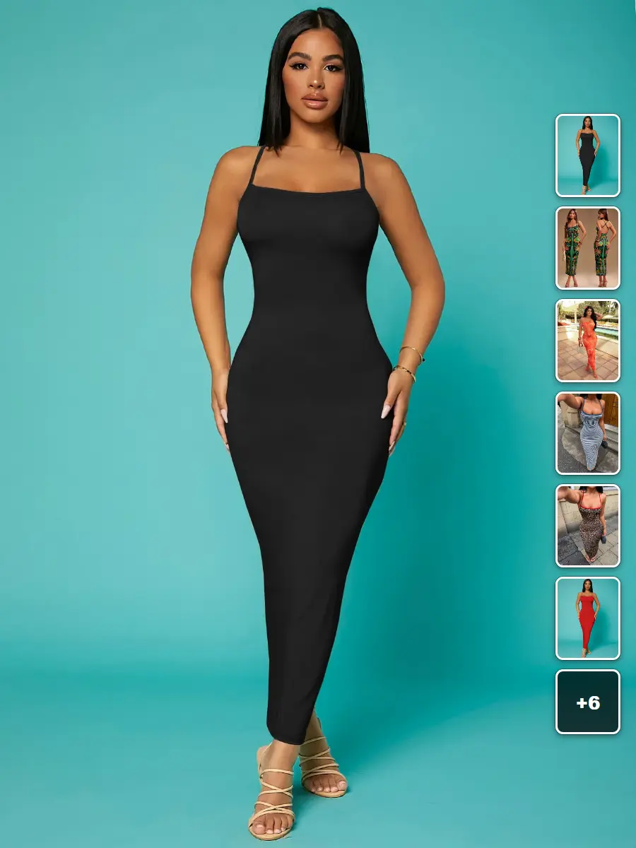 FLASH Long backless bodycon dress criss-cross summer date night prom