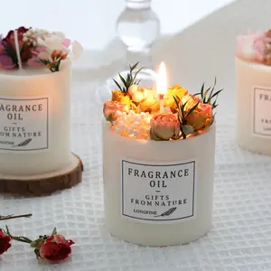 Dried Flowers Decor Candles