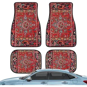 General Motors Floor Mats 4 Pieces, Ethnic Retro Anti-skid Mats, Car Wear-resistant and Not Easy To Slip, Polyester Fiber Is Easy To Clean, No Guarantee