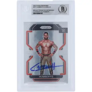 Humberto Carrillo WWE Autographed 2022 Panini Prizm #157 Beckett Fanatics Witnessed Authenticated Card - Fanatics Authentic Certified