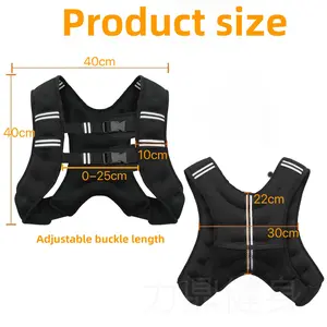 Weighted vest, aerobic training, men's and women's fitness portable weighted sandbag sandsuit, reflective striped weighted vest
