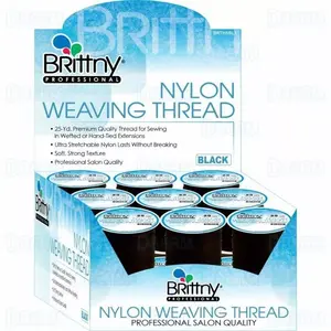 Brittny Professional Nylon Weaving Thread - Light Brown L/BRN - 25-Yd Premium Quality Thread for Sew-Ins & Extensions - Salon-Quality Hair Accessories