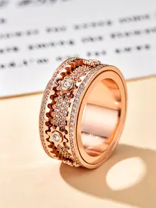 Gear Rotating Fidget Ring, Hypoallergenic Stainless Steel, Sizes 6-12, Sparkling CZ Diamond Spinner Ring, Anxiety & Stress Relief, Meditation Jewelry, Unisex for Men & Women, Perfect Gift for Valentine’s, Everyday Wear Jewelry, Stress Relief Toy & Gift