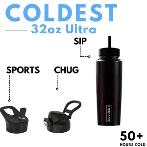 COLDEST 32oz Go Series Bottle – Premium Insulated Stainless Steel Water Bottle |  32oz Perfect Gift for Athletes, Travelers, Coworkers & Family | Leakproof, Durable, Ice-Cold Hydration for Gym, Work