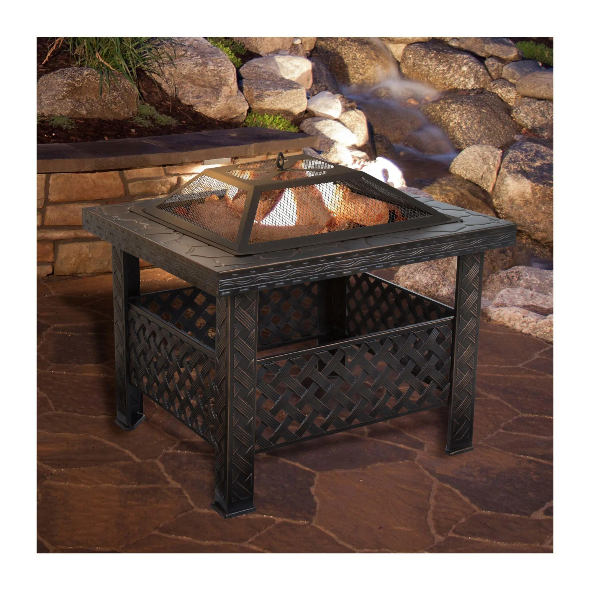 26" Woven Square Fire Pit