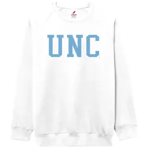 UNC Letters Adult Crewneck Sweatshirt in White