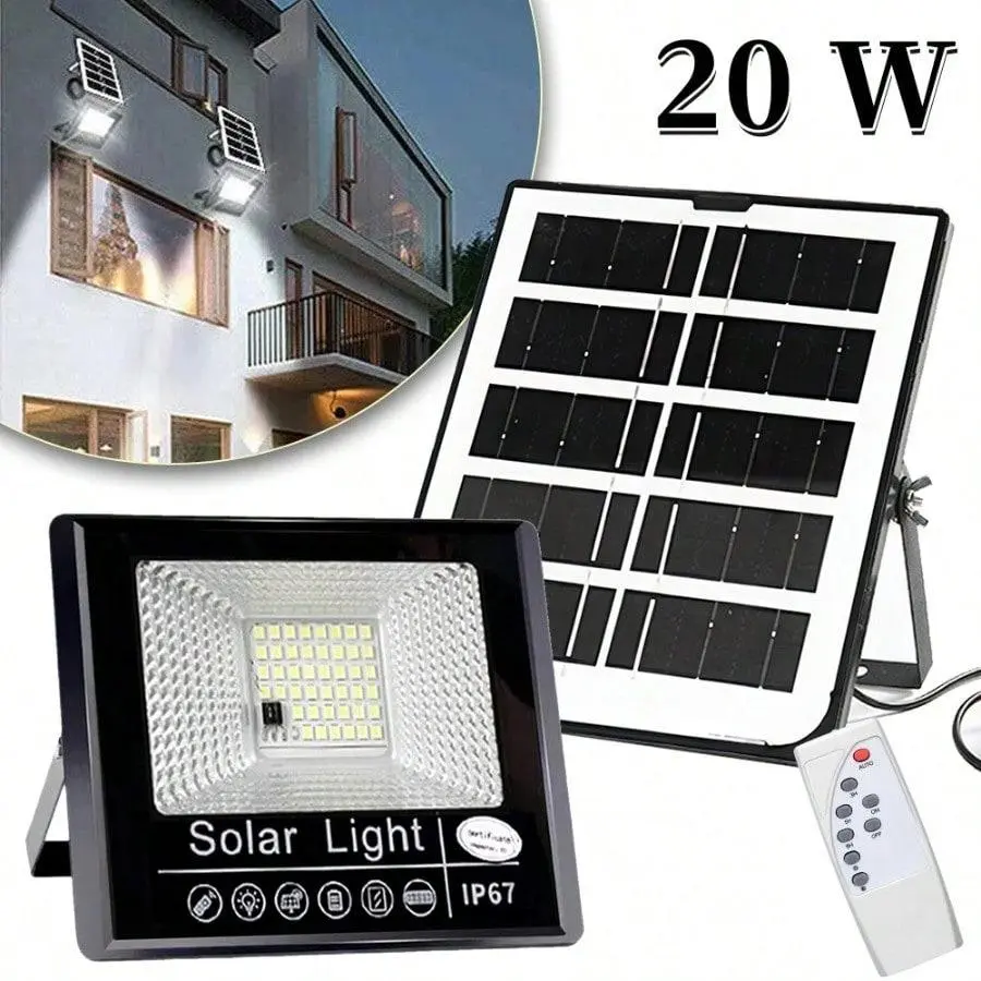 Solar Powered Wall Floodlight IP67 Waterproof Smart Wall Light Auto-On Flood Light Light Sensor Spot Lights for Patio Path Yard