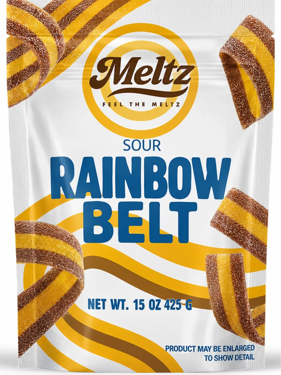 Meltz Sour Belt Strips Candy – Sweet & Sour Soft Stretchy Fruity Candy, Juicy Chewy Gummies Snack, 15oz (425g)
