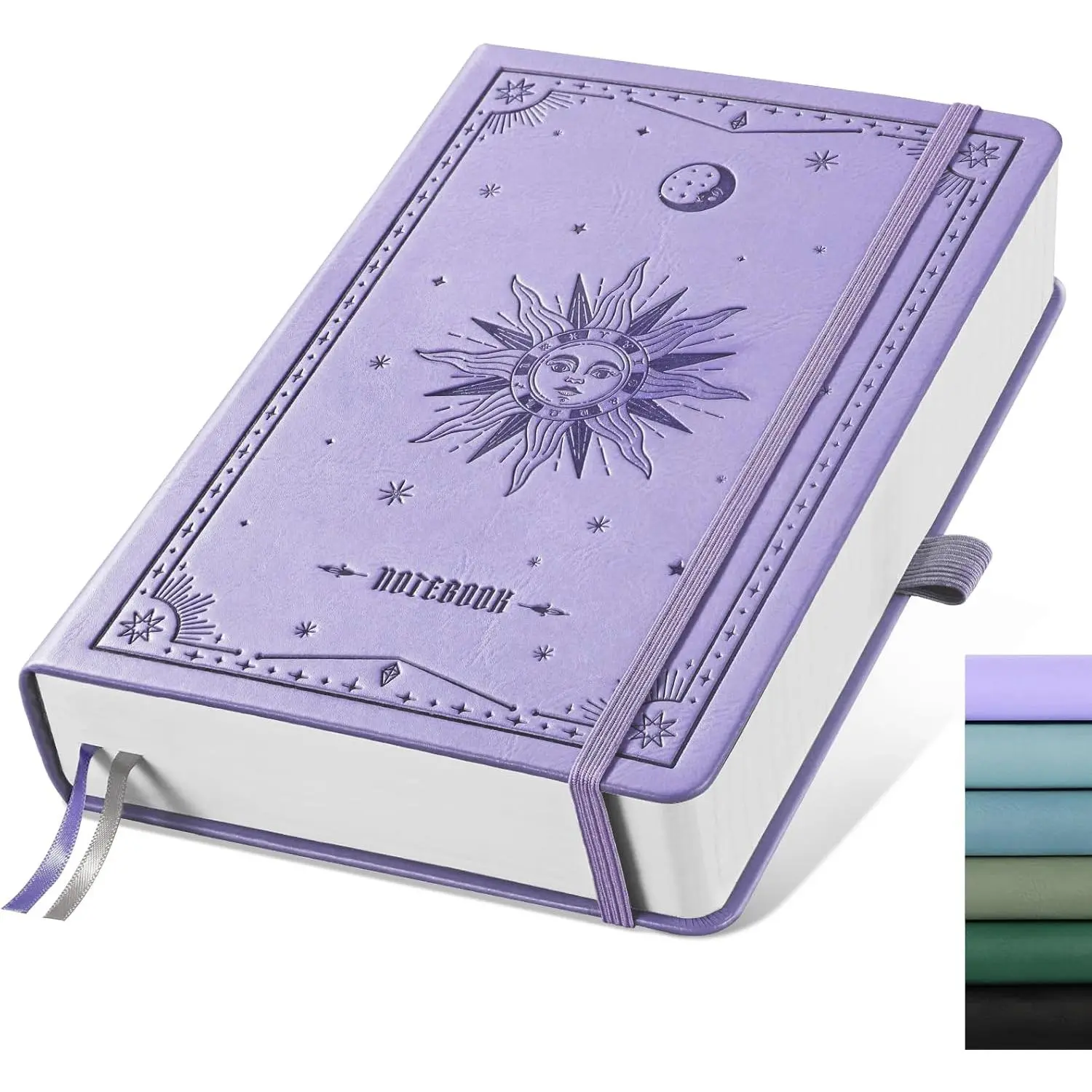 Blank Notebook Journal - 320 Pages, 100gsm Thick Paper, A5 Hardcover Leather, Art Sketchbook for Drawing, Unlined, Plain Sketch Book for Women Men Work Writing, 5.75 x 8.38, Light Purple