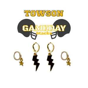 Towson Classic Gameday Earring Stack For Tigers Game Day