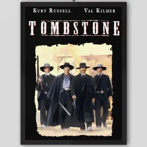 Tombstone 1993 Vintage Movie Poster No Frame  Kurt Russell, Val Kilmer, Sam Elliott. Movie Poster. Vintage Poster. Printable. Printable Wall Art
