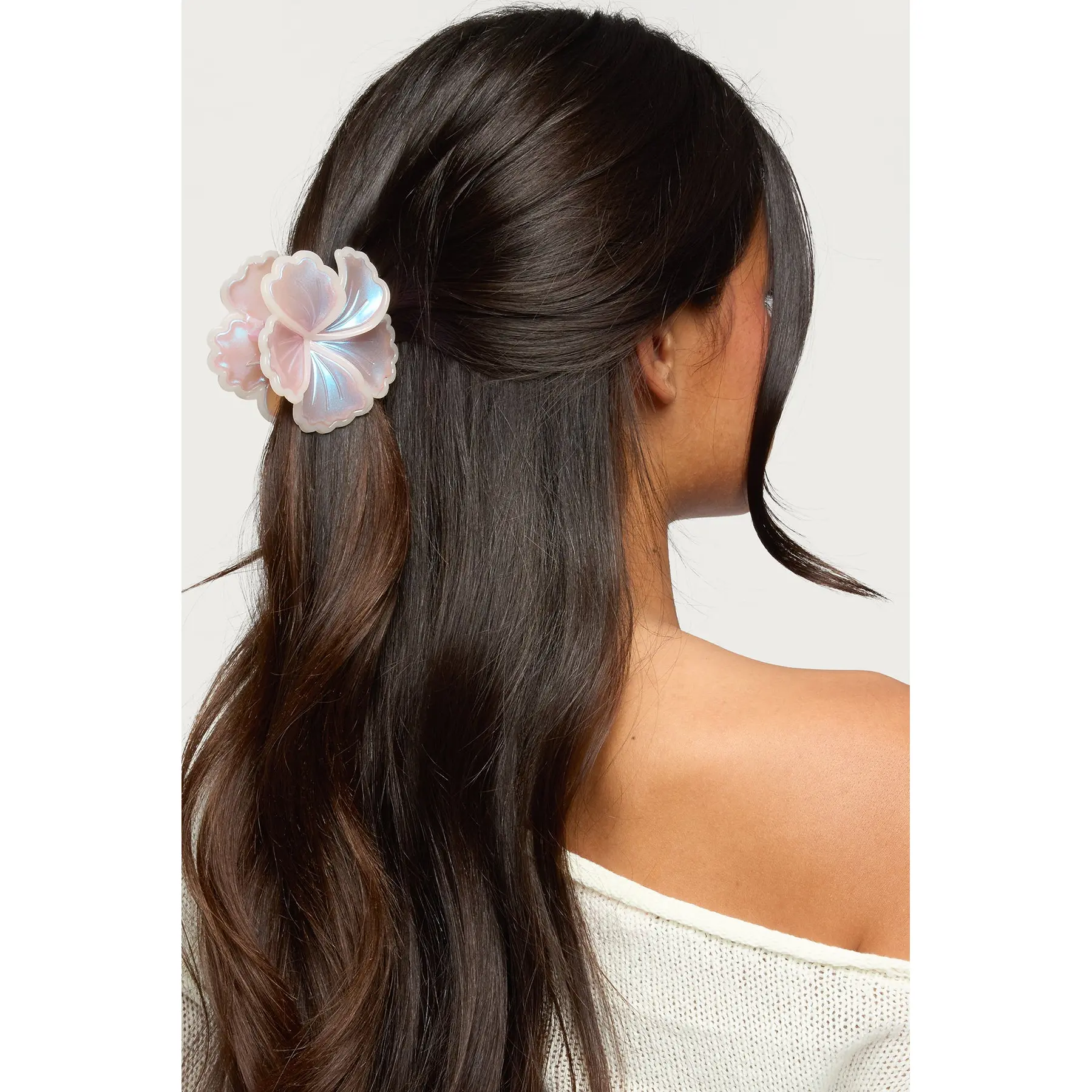 Iridescent Flower Claw Clip