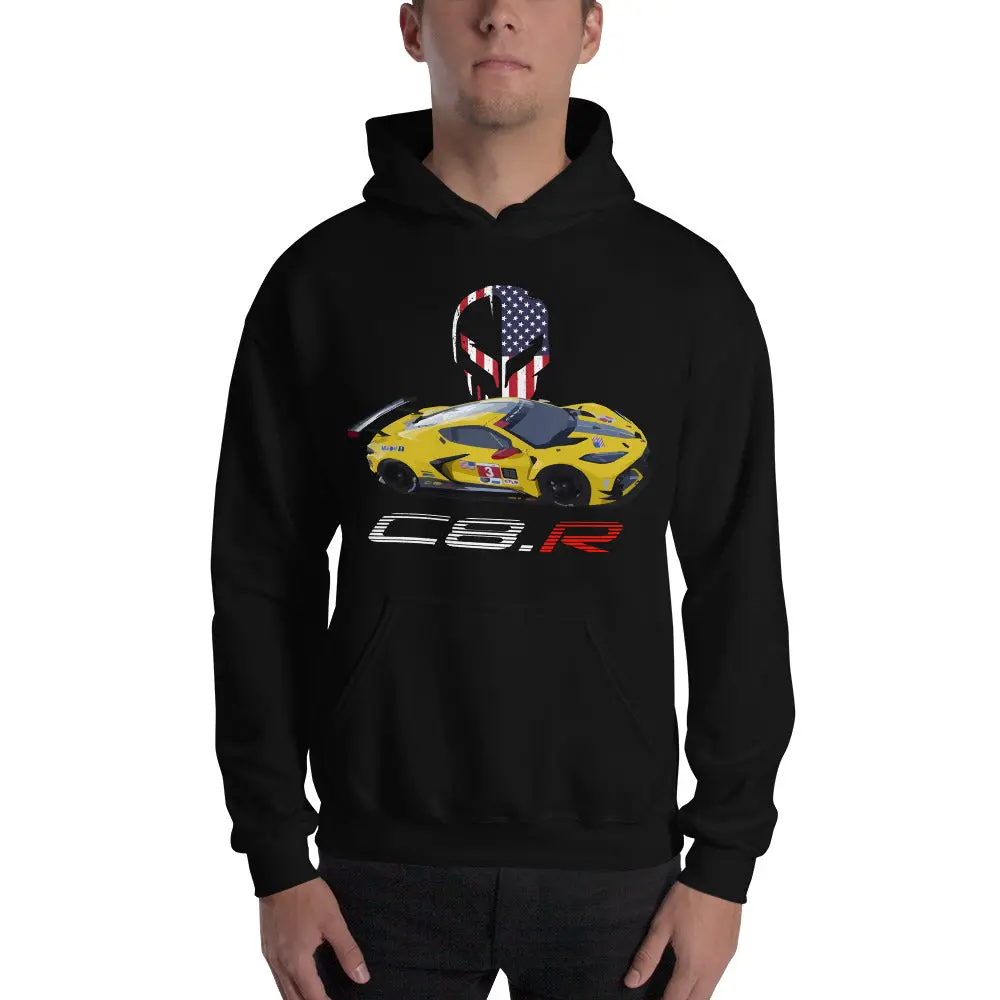 2020 Chevrolet Corvette C8.R Yellow Race Car Unisex Hoodie