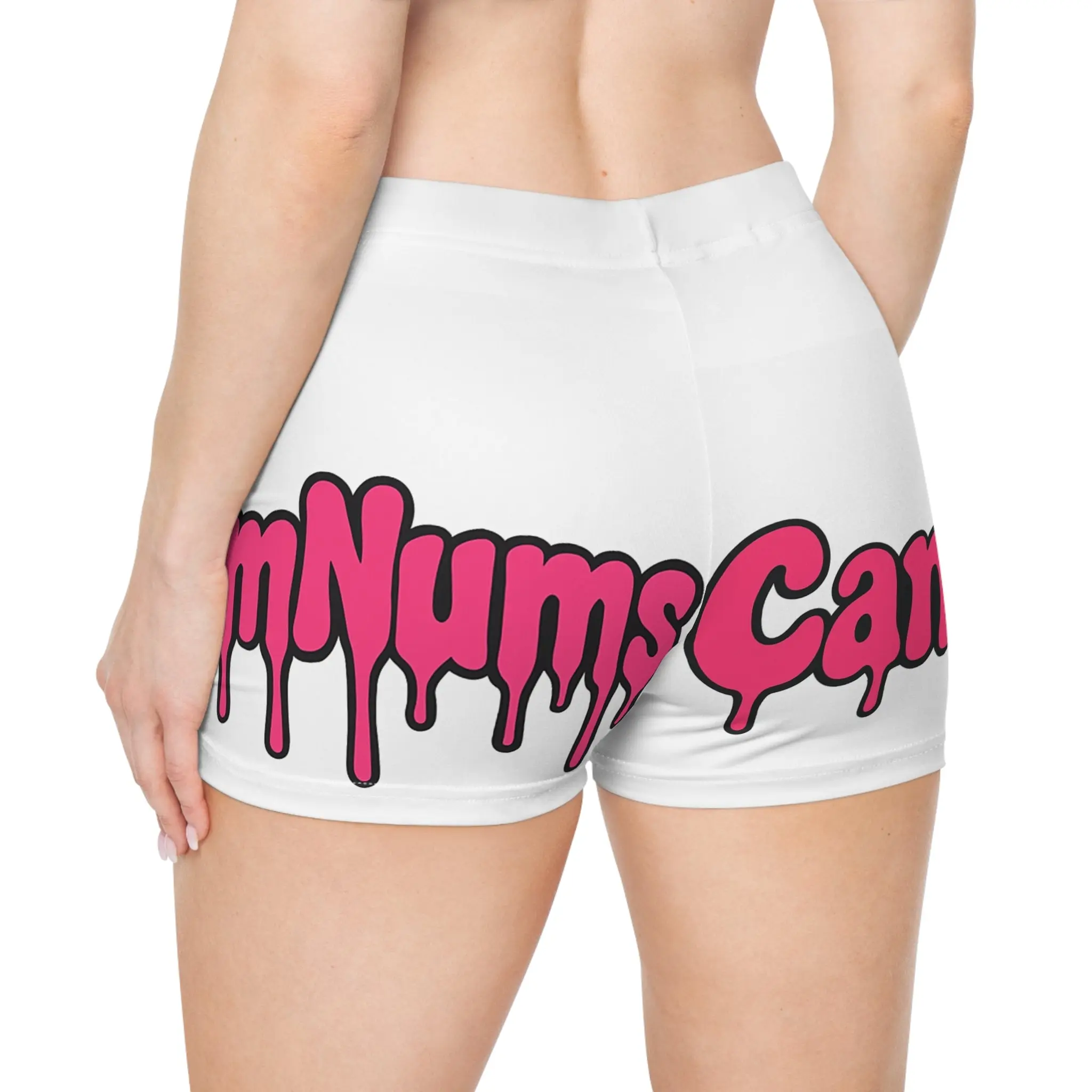Women's Shorts — 'Yum Nums Candy' Pink Drip Logo Swim/Workout Shorts