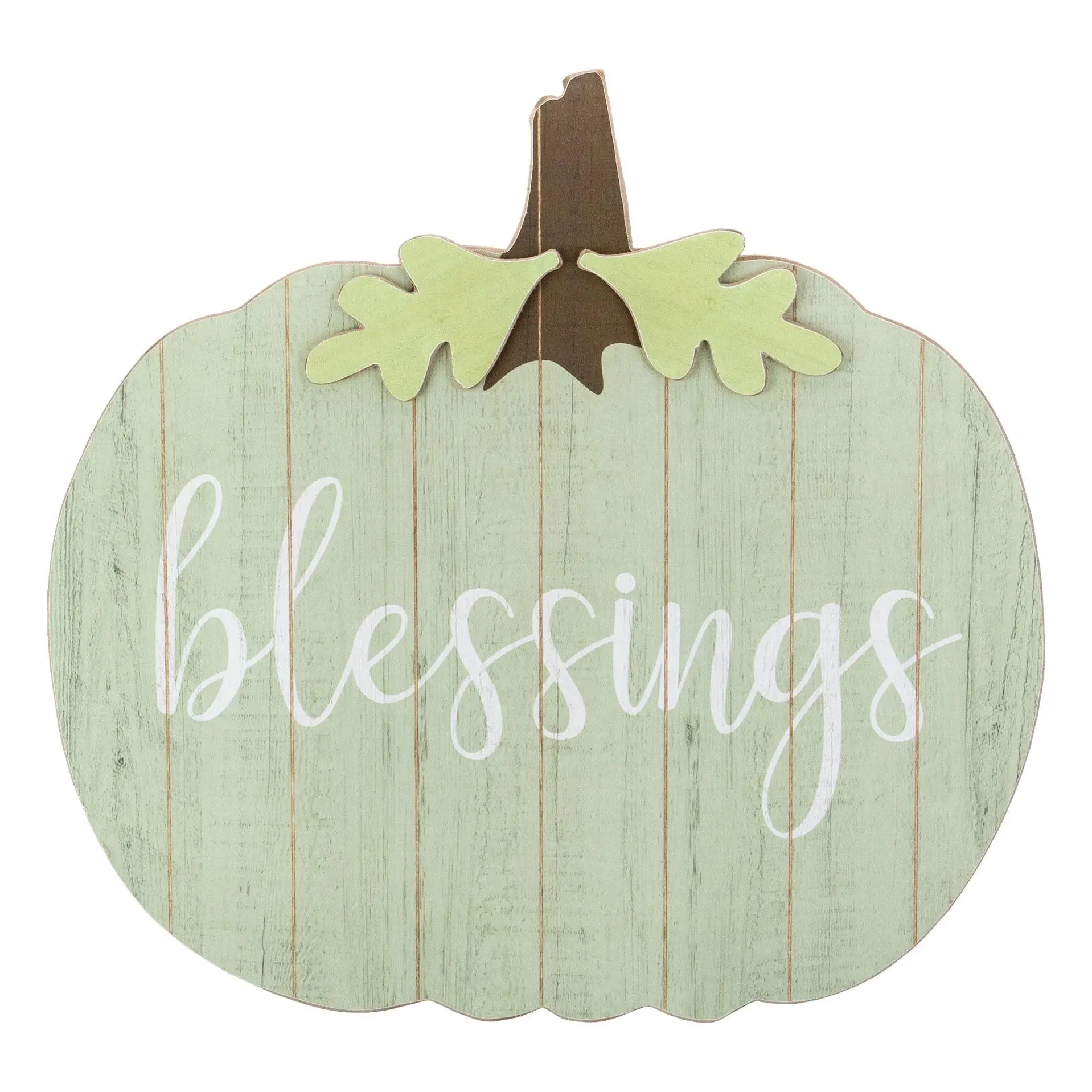 Northlight Green Wooden Pumpkin Shaped Wall Decoration