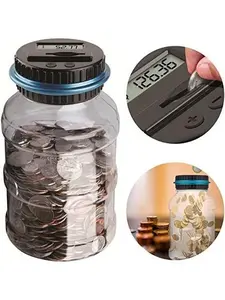 Money Jar with LCD Display,Durable Money Coin Counting Jar,Money Saving Bank,Home Decor,Display Automatic Counting Coin Bank-Perfect Gift for girls and boys,ldeal Gift for Birthday&Valentine's Day