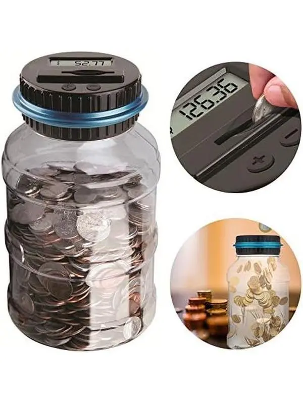 Money Jar with LCD Display,Durable Money Coin Counting Jar,Money Saving Bank,Home Decor,Display Automatic Counting Coin Bank-Perfect Gift for girls and boys,ldeal Gift for Birthday&Valentine's Day