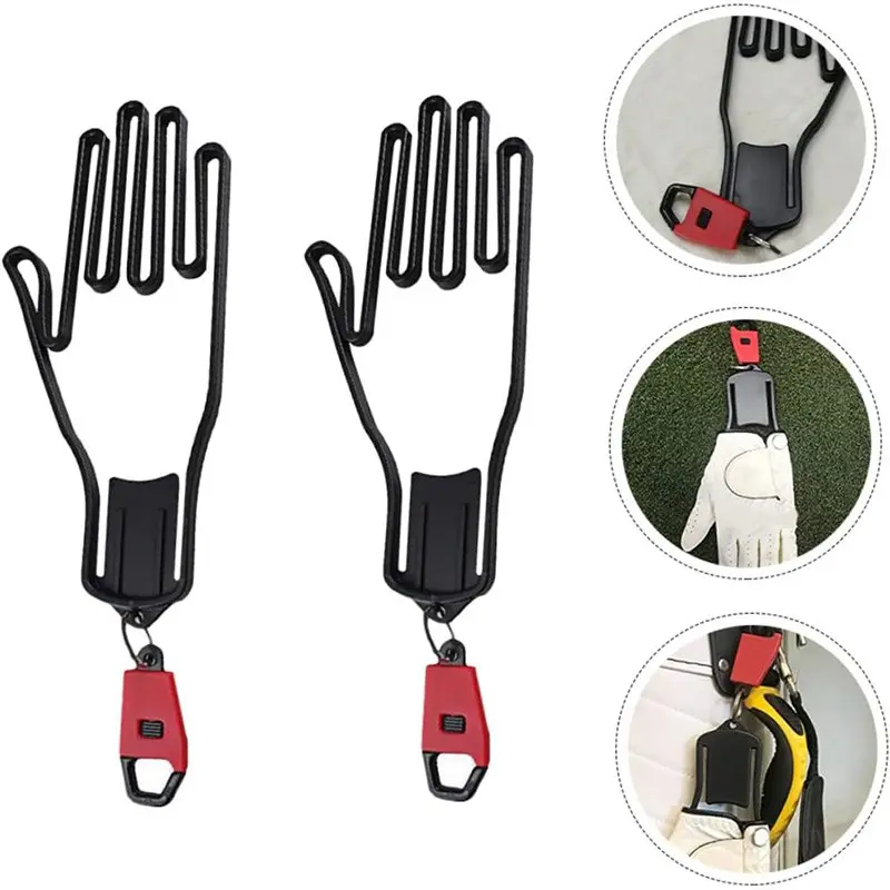 2pcs Golf Glove Support Stand, Durable Plastic Glove Holder, Outdoor Golf Tool with Dryer Protection Hanger and Keychain, Golf Accessory