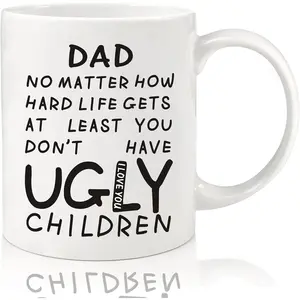 Fathers Day Dad Gifts from Daughter Son Wife:   Funny Coffee Mug for Dad Unique Birthday Gifts for Father Husband Men Him Personalized Christmas Anniversary Retirement Presents for Daddy Stepfather