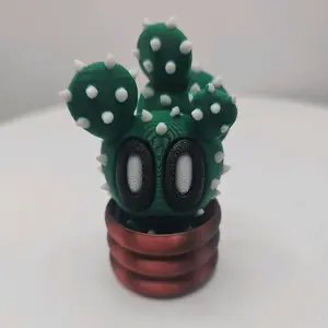 3D-Printed Prickly Pear, Ivy, and Monstera Plant with Pot - Decorative