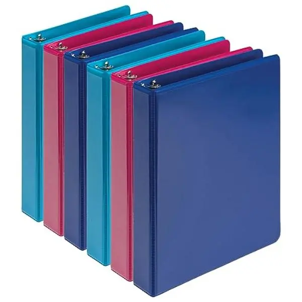 Samsill MP28609 Economy Mini 1 in. Round Ring Binder, School Binder with Convenient Organization, Double Boosters, Non-Stick Materials, Prevents Ink Transfer