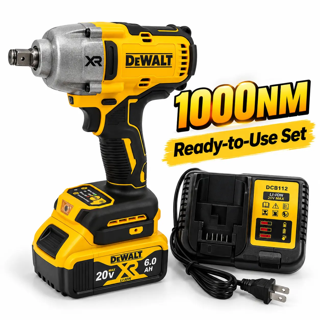 DEWALT 900 Brushless Cordless Impact Wrench, 1/2 in Compact 3-Speed Adjustable Multitool, Hand Tools Accessory for Tire Removal, Pneumatic Massage Gun (Tools & Hardware)